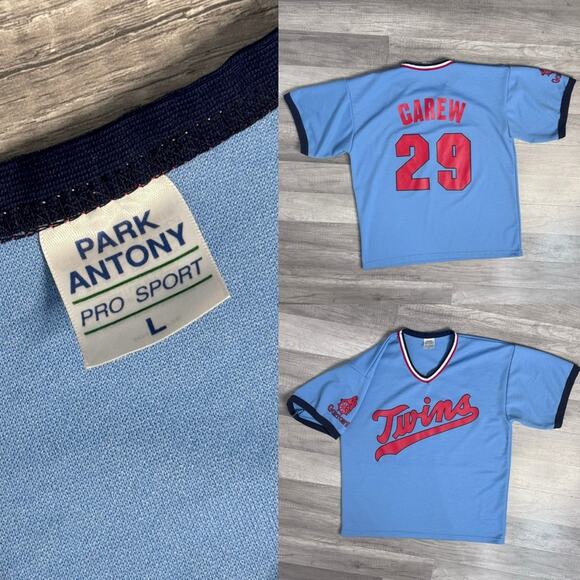 Vintage Minnesota Twins Rod Carew #29 Jersey Tee Powder Blue Size Large - Picture 1 of 7